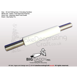 Rolling Pin 18"  | Heavy Duty Professional Quality | The Bigg Daddy | King of all Rolling Pins | Cake Decorating Craft Tools | Fondant and Gumpaste  | Cake Makers Christmas Gifts Ideas